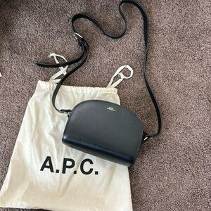 A.P.C. small half moon crosssbody bag - black